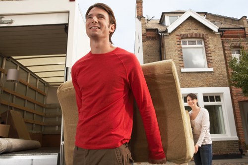 Transport of furniture by a moving van service