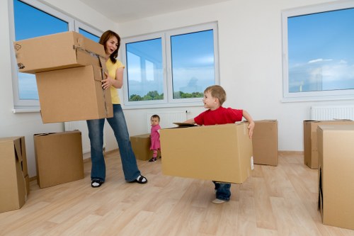 Furniture and boxes being loaded for a Peckham move