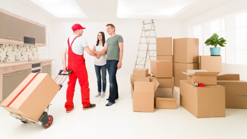 Removal van on a local Peckham street during a home move