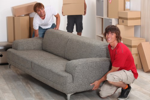 Packed boxes and furniture ready for a local house move