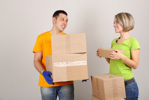Staff assessing a service issue during a move