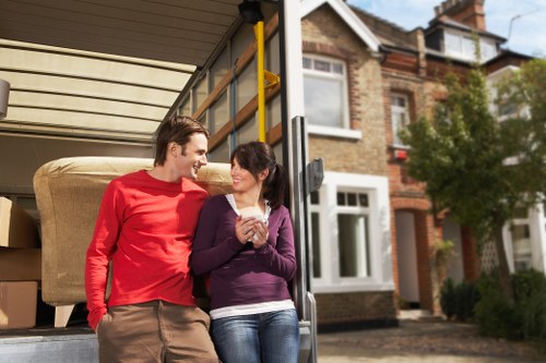 Moving crew handling office relocation logistics in Peckham