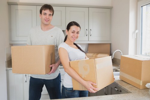 Household furniture and moving essentials prepared for transport in Peckham